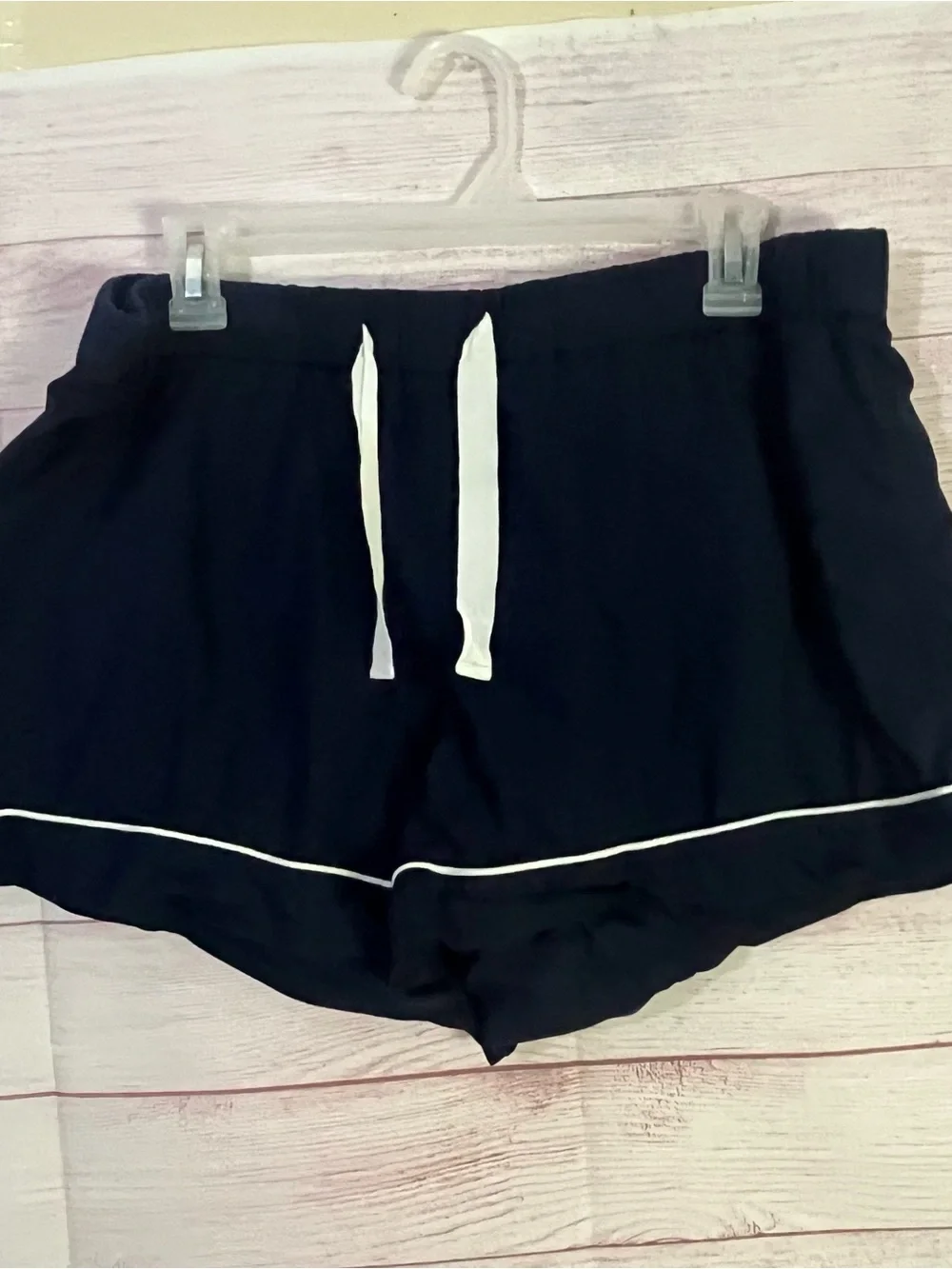 J.Crew 2 Piece Blue w/White Trim Pajama Short Set Medium